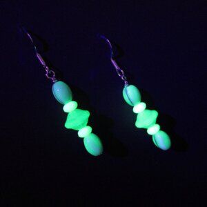 Uranium glass bead earrings